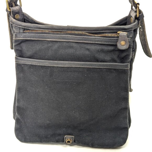 GHURKA Black Denim and Leather Rugged Messenger Crossbody - Picture 4 of 15